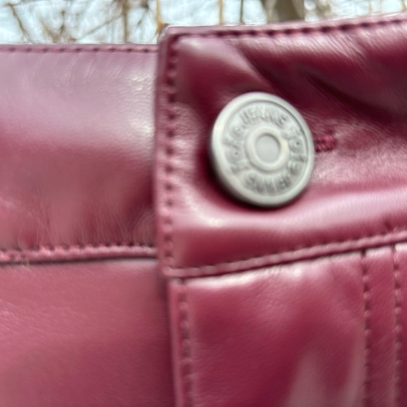 - Joie faux leather pants burgundy NWT straight formal casual soft light size 12 - Picture 6 of 10